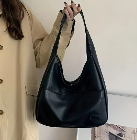 Braun-Schwarze Leder Handtasche – Zeitlos, Elegant & Mit Verstellbarem Schulterriemen