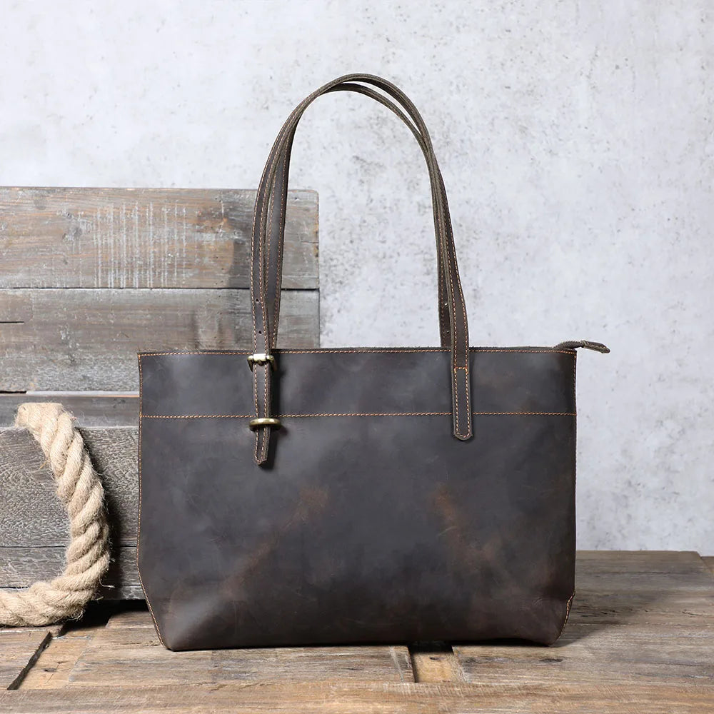 Leder-Aktentasche Herren Vintage – Laptoptasche braun