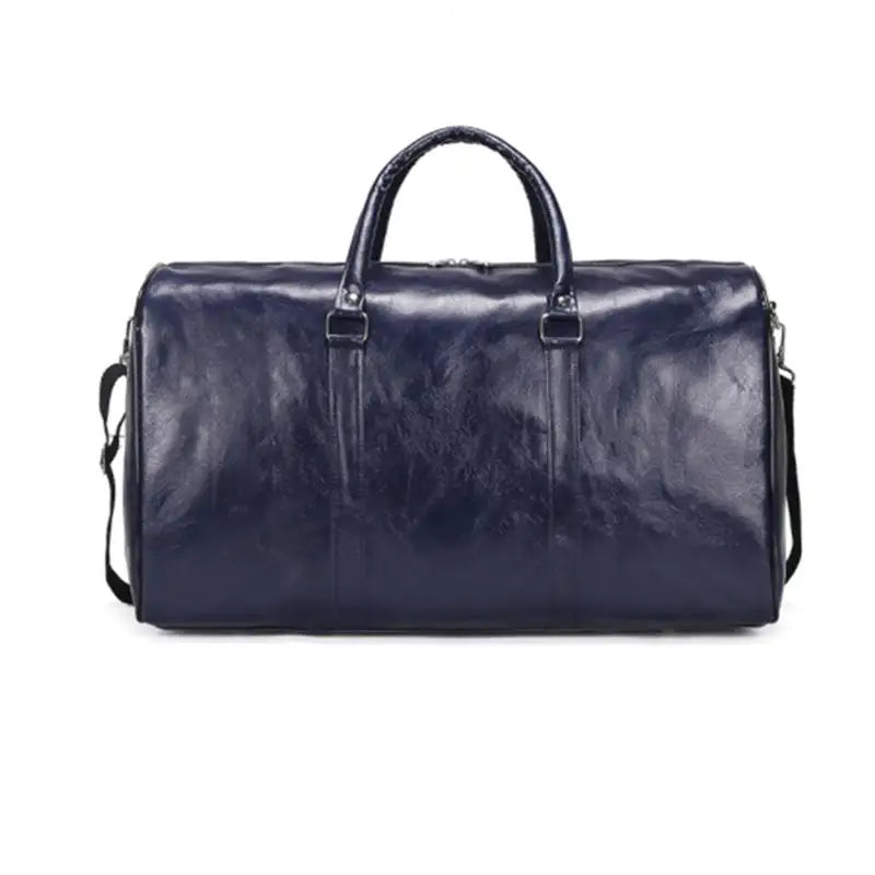Schwarze Leder Reisetasche Noctavio – Große PU-Reisetasche für Herren 30L