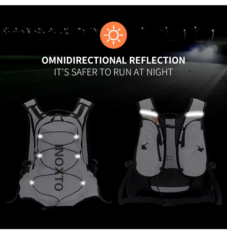 Lauf- & Fahrradrucksack 18L – Trinksystem & 360° Reflektoren