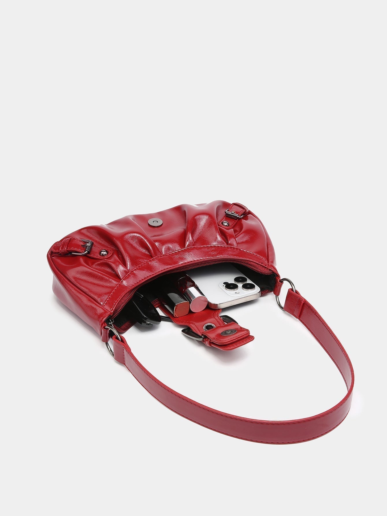 Hobo Bag aus Vintage Kunstleder – Mit Verstellbarem Schulterriemen