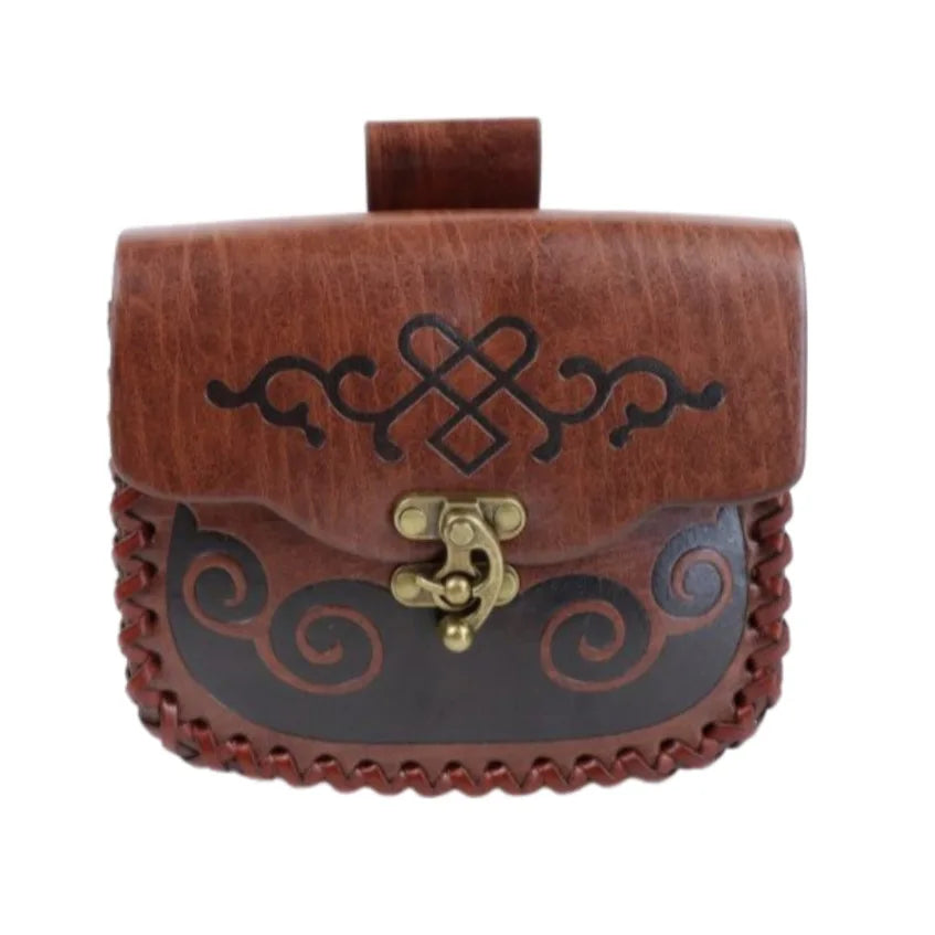 Mittelalter Gürteltasche – Leder Geldbeutel im Wikinger-Stil