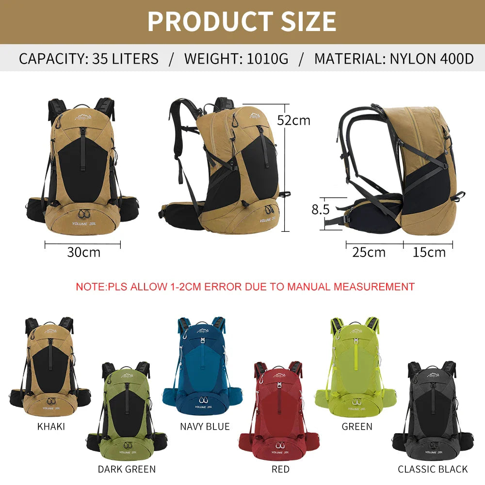 Bergsteigerrucksack 35 Liter – Regenhülle & Trinksystem-Option
