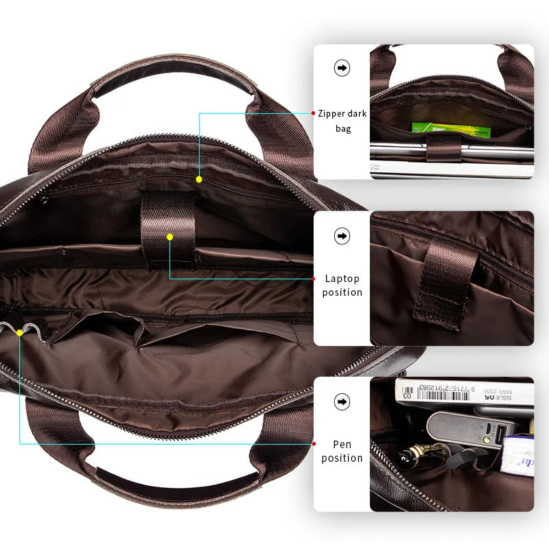 Aktentasche Herren Leder – Laptop & Business (braun)