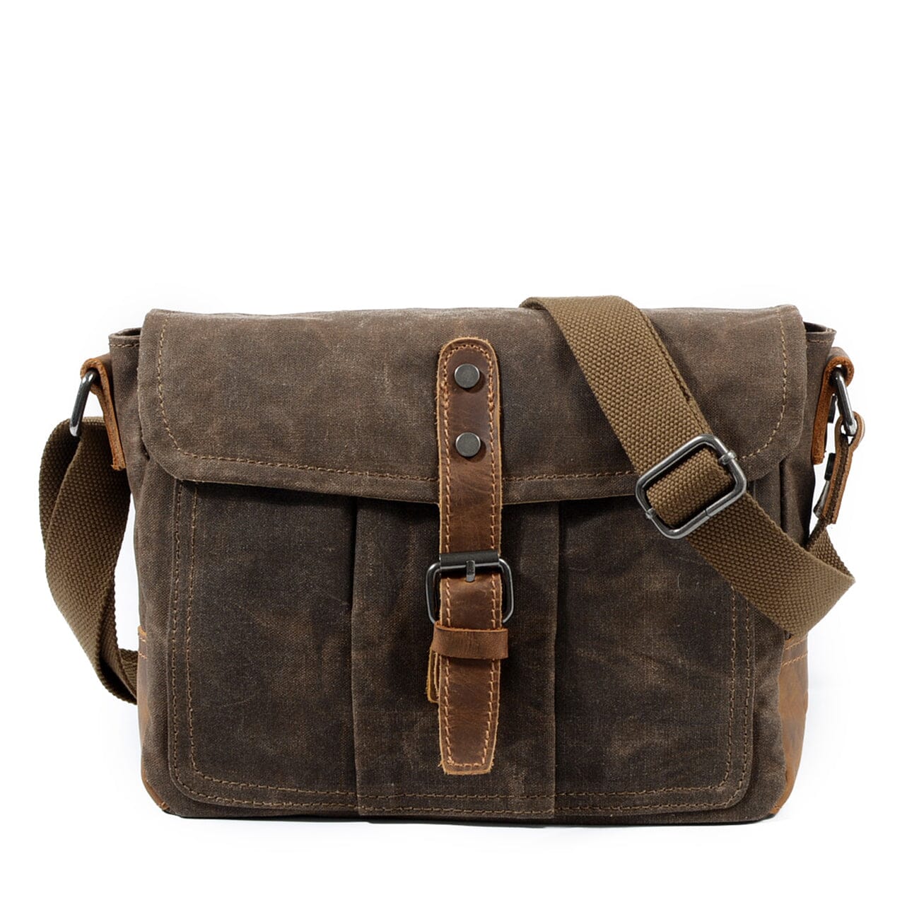 Vintage Messenger Bag – Gewachstes Canvas & Leder, Satchel 4L