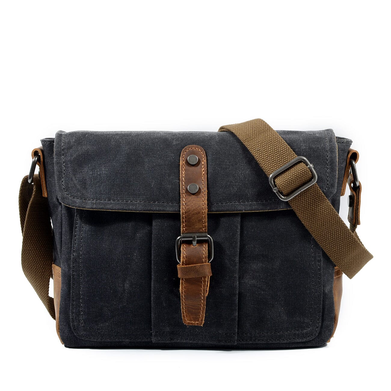 Vintage Messenger Bag – Gewachstes Canvas & Leder, Satchel 4L