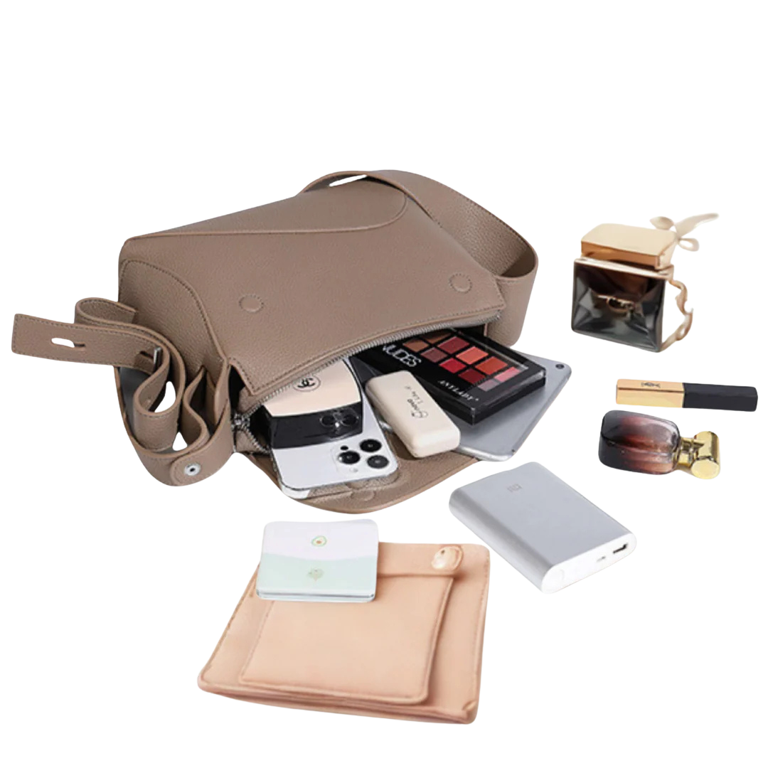 Handtasche aus veganem Leder mit raffinierter, sanft genarbter Textur 3L