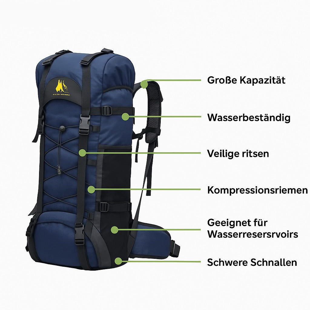 60L Rucksack Trekking – Wasserdicht & Robust für Abenteuer