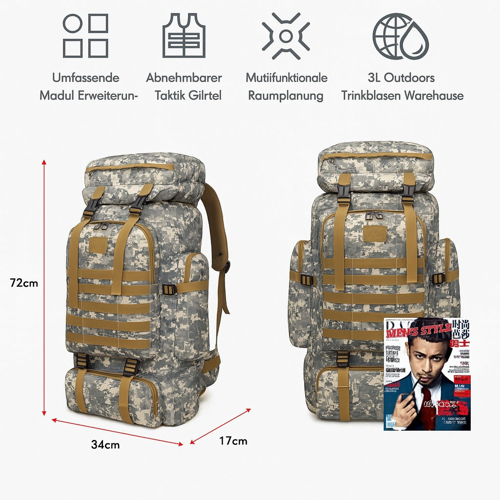Rucksack 80 Litre – robust, wasserbeständig & ergonomisch