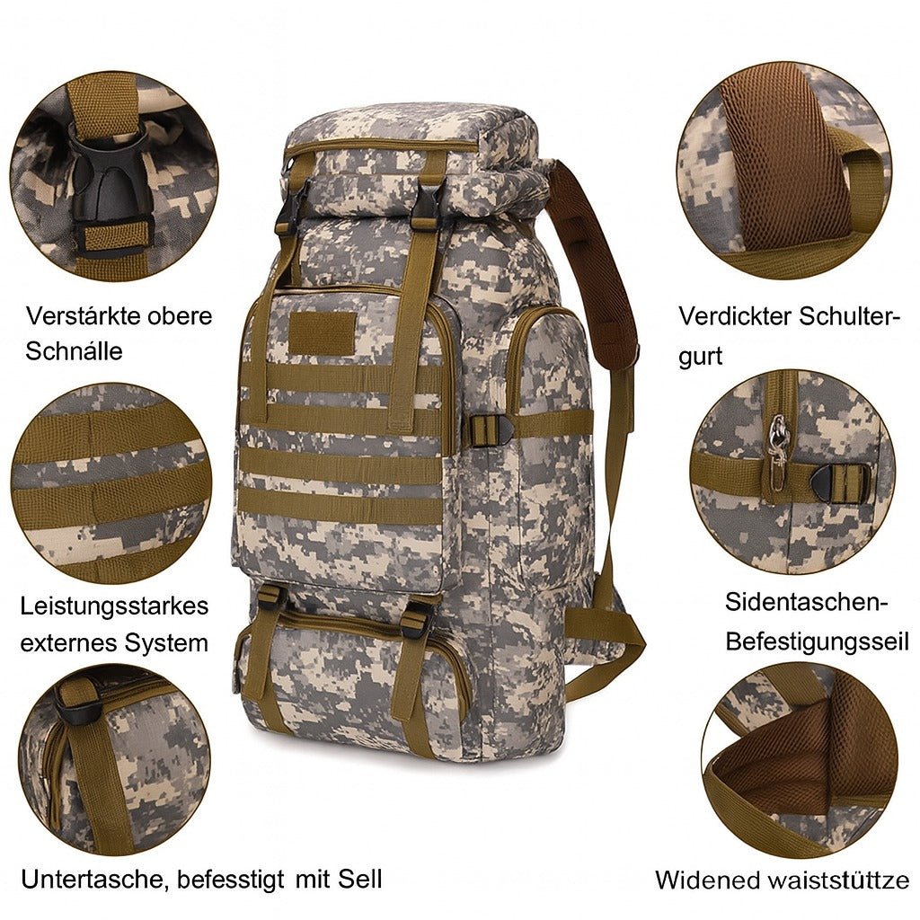 Rucksack 80 Litre – robust, wasserbeständig & ergonomisch