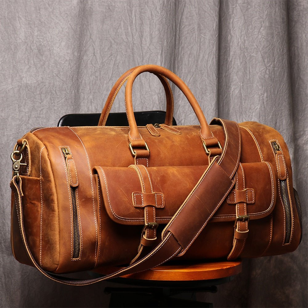 Weekender Leder Herren – Büffelleder Reisetasche mit Schuhfach
