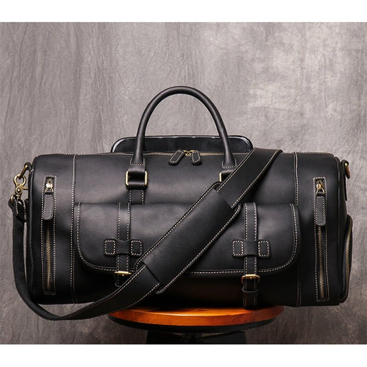 Weekender Leder Herren – Büffelleder Reisetasche mit Schuhfach