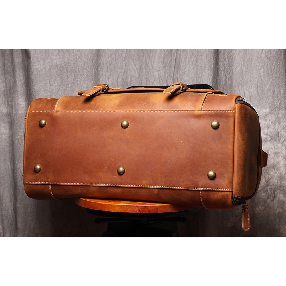 Weekender Leder Herren – Büffelleder Reisetasche mit Schuhfach