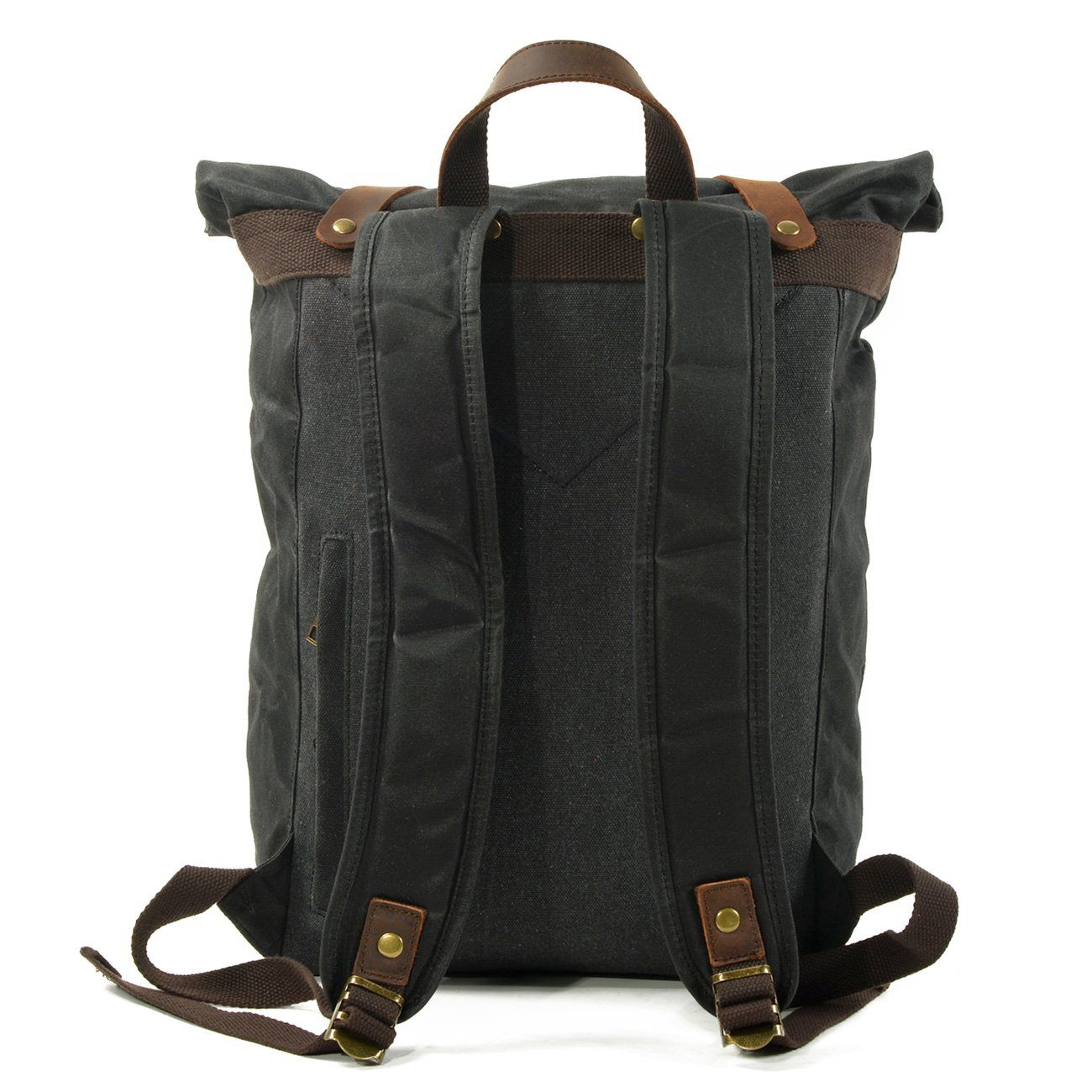Vintage Rolltop Rucksack – Gewachstes Canvas & Lederdetails 20L