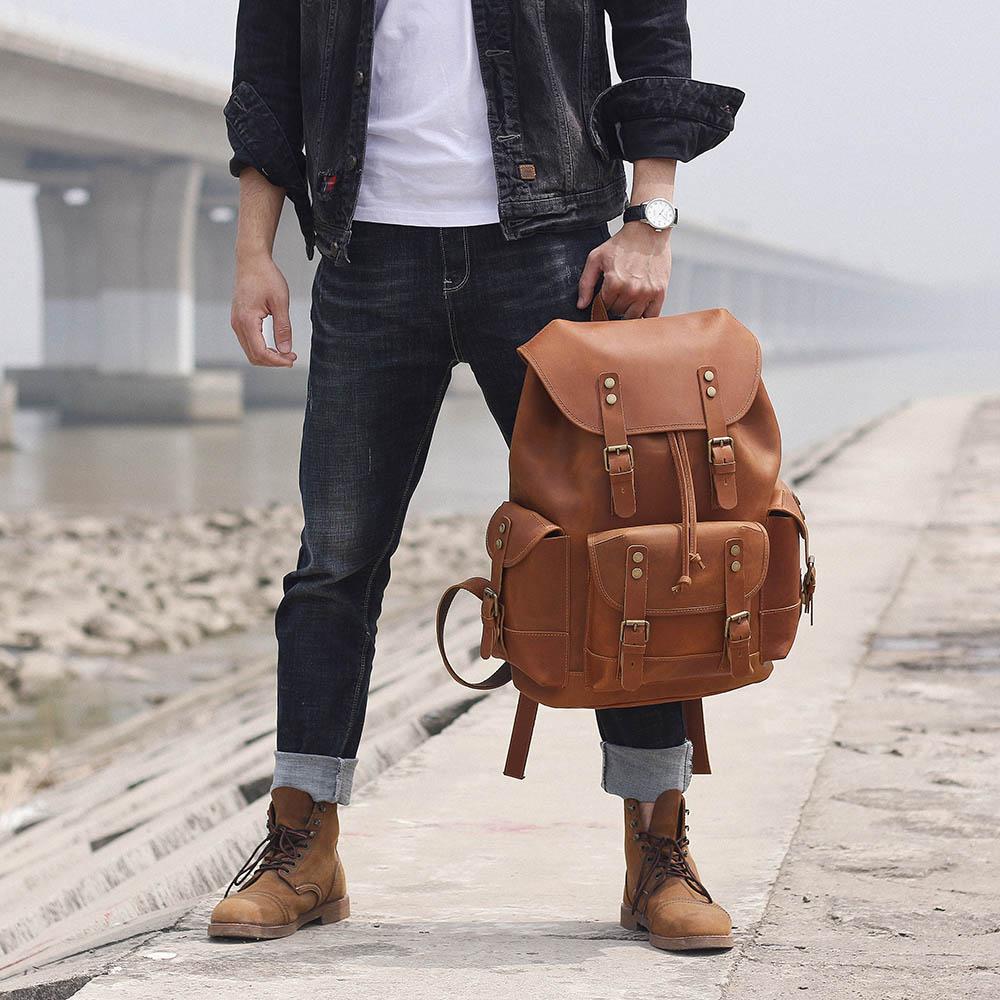 Leather Travel Backpack Ravenridge 25L – Vintage Lederrucksack Herren