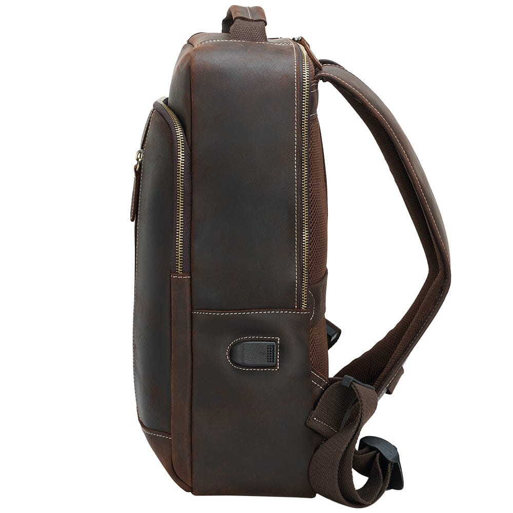 Crazy Horse Leder Rucksack 17L Montaro – Vintage Backpack aus Echtleder