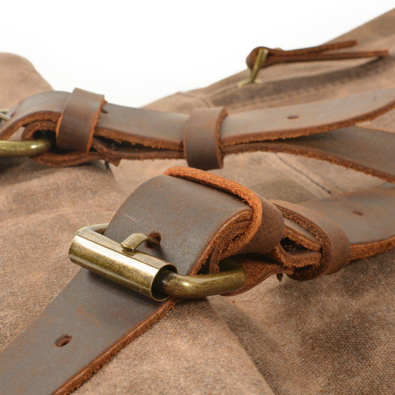 Vintage Rolltop Rucksack – Gewachstes Canvas & Lederdetails 20L