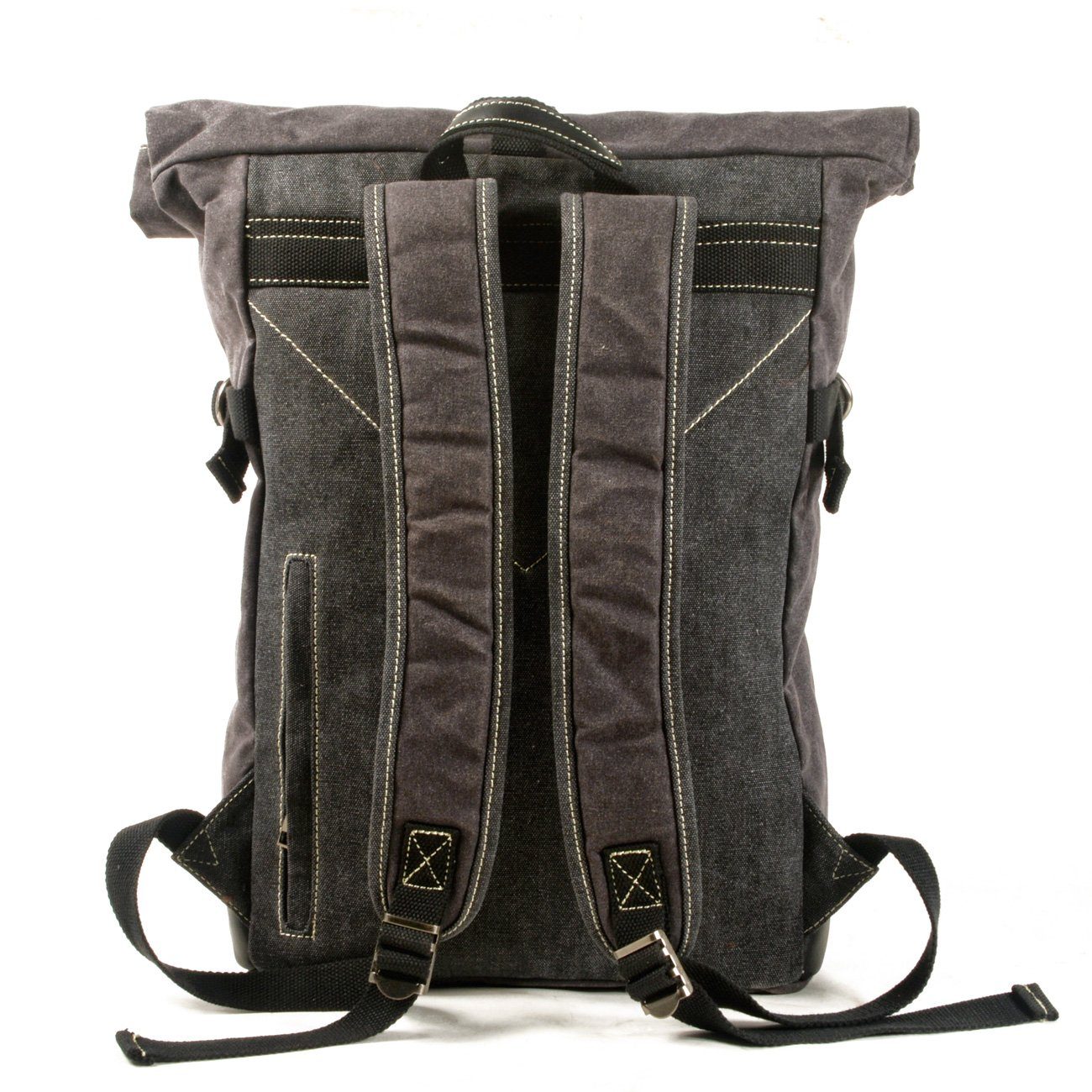 College Rucksack 17L aus Canvas & Leder – Vintage Schulrucksack LINDHOLM