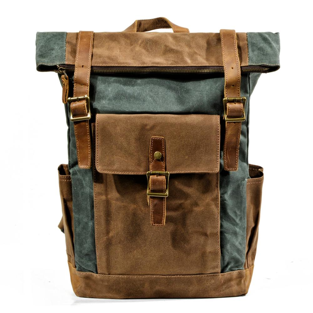 Vintage Rucksack Herren aus Canvas & Leder – Modell Bastian