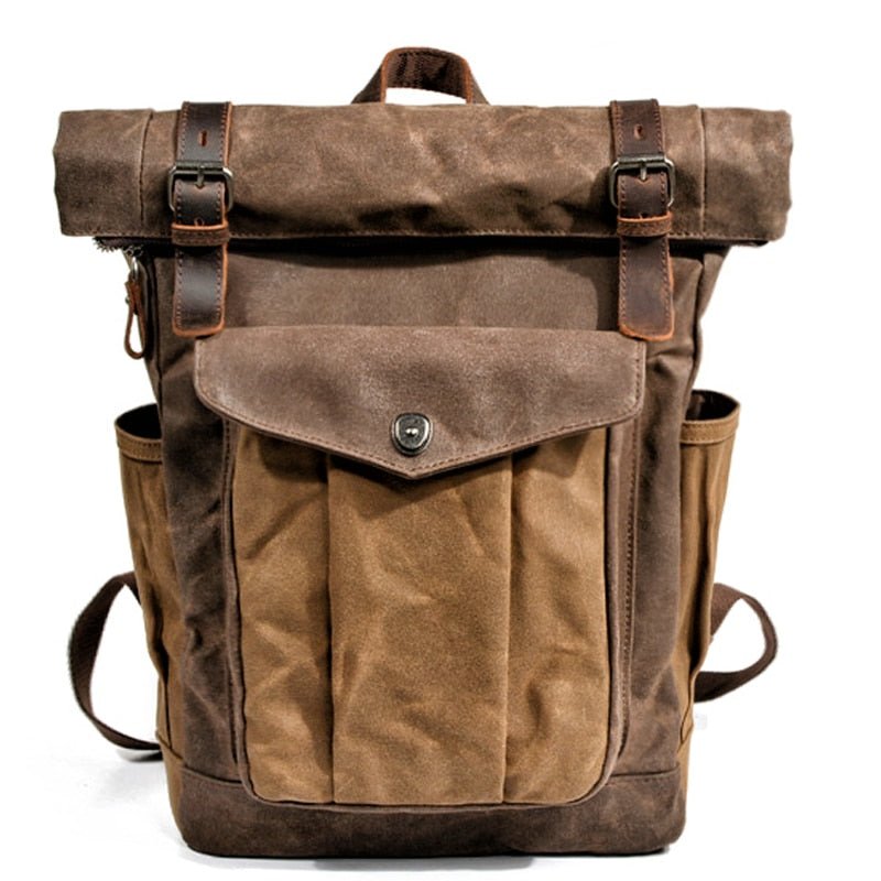 Vintage Rucksack Herren aus Canvas & Leder – Modell Bastian