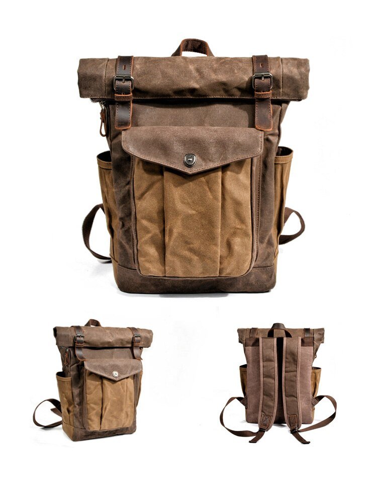 Vintage Rucksack Herren aus Canvas & Leder – Modell Bastian