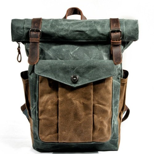 Vintage Rucksack Herren aus Canvas & Leder – Modell Bastian