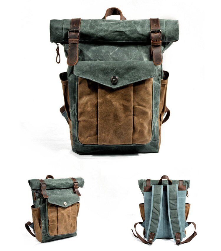 Vintage Rucksack Herren aus Canvas & Leder – Modell Bastian