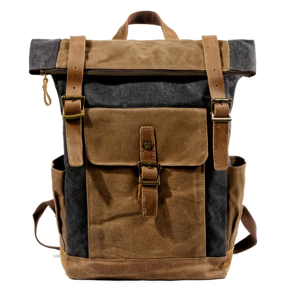 Vintage Rucksack Herren aus Canvas & Leder – Modell Bastian