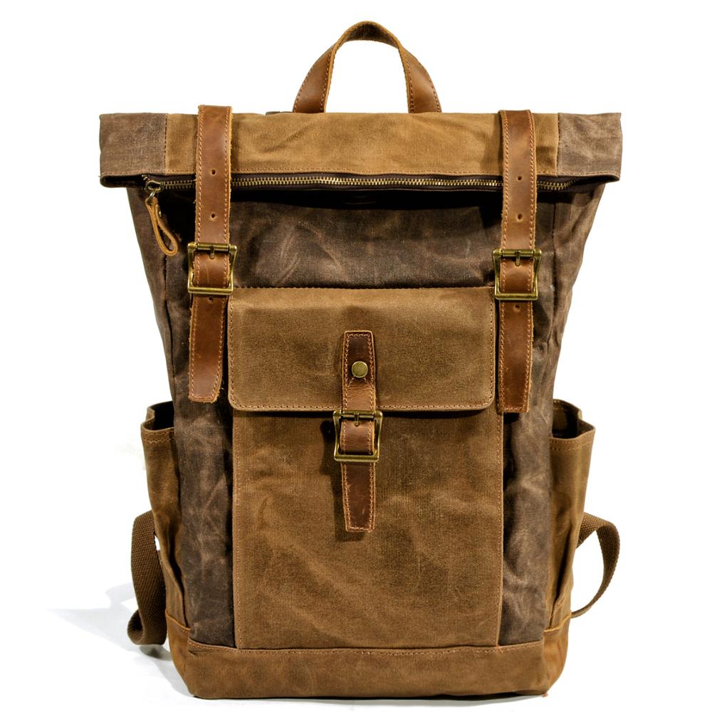 Vintage Rucksack Herren aus Canvas & Leder – Modell Bastian