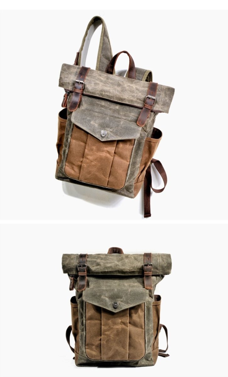 Vintage Rucksack Herren aus Canvas & Leder – Modell Bastian