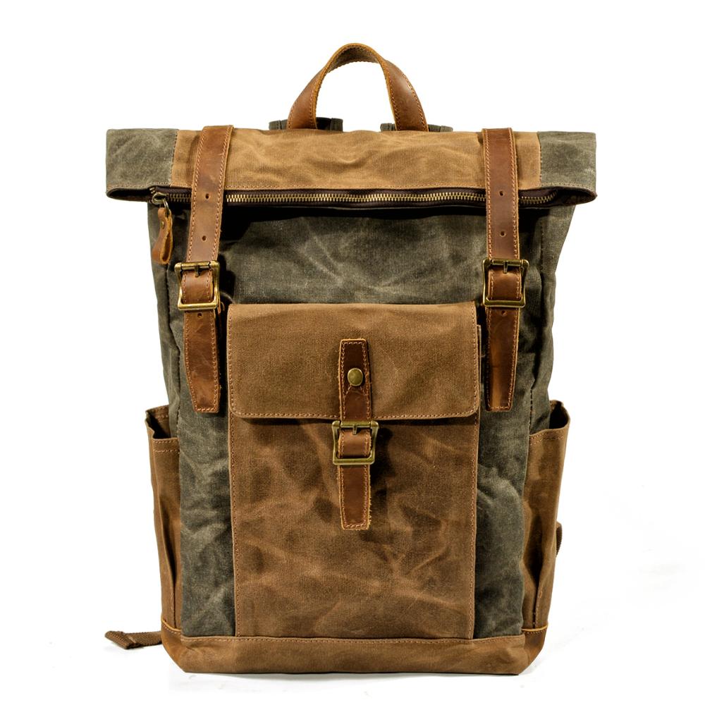 Vintage Rucksack Herren aus Canvas & Leder – Modell Bastian
