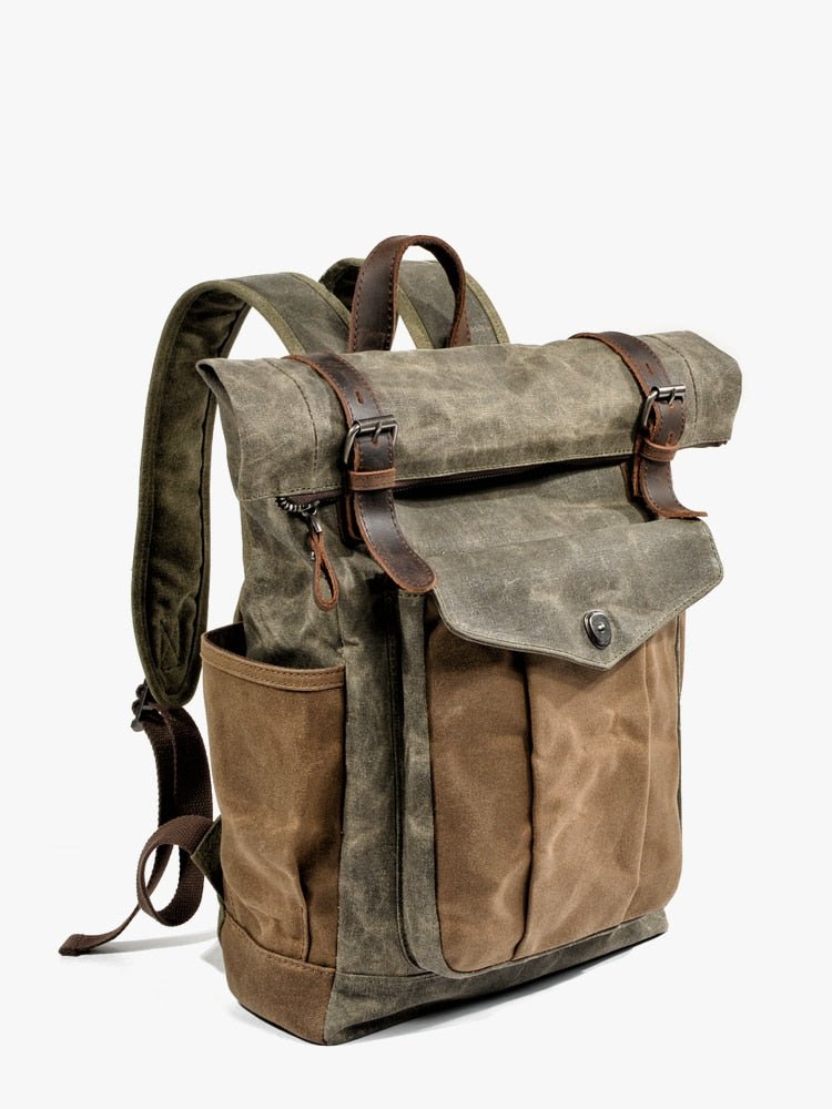 Vintage Rucksack Herren aus Canvas & Leder – Modell Bastian