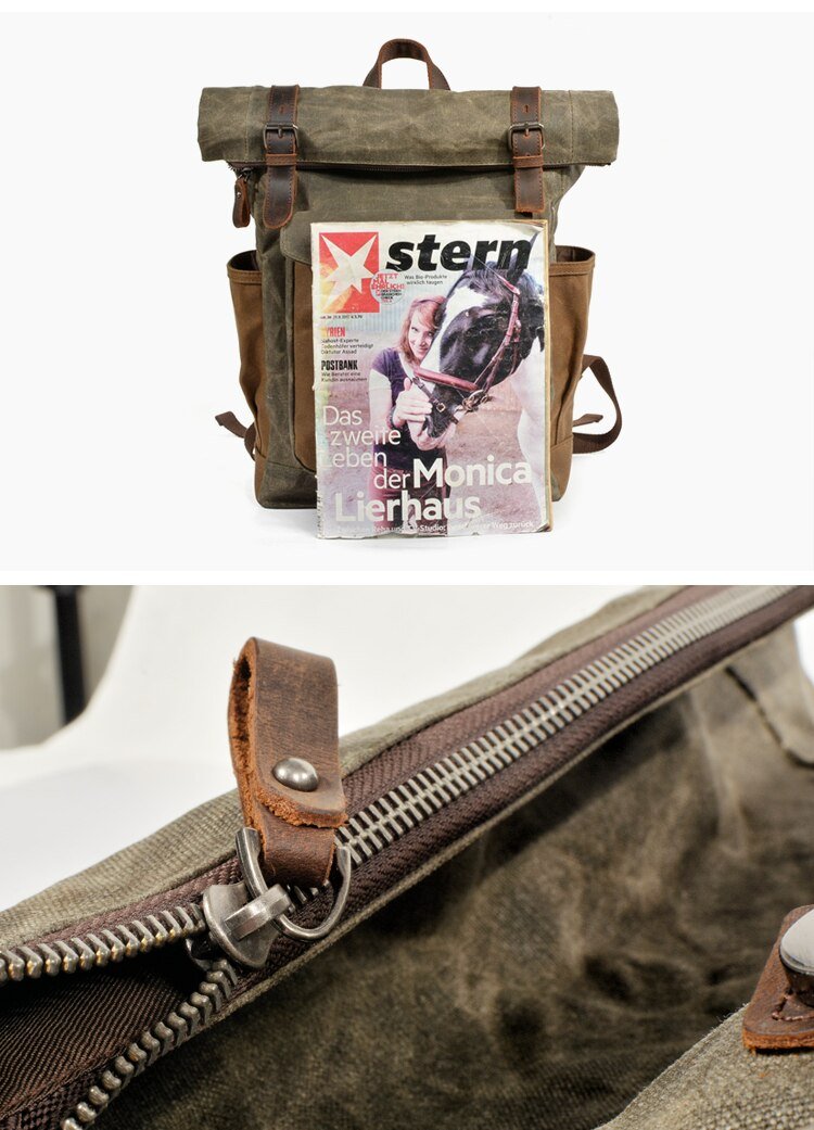 Vintage Rucksack Herren aus Canvas & Leder – Modell Bastian