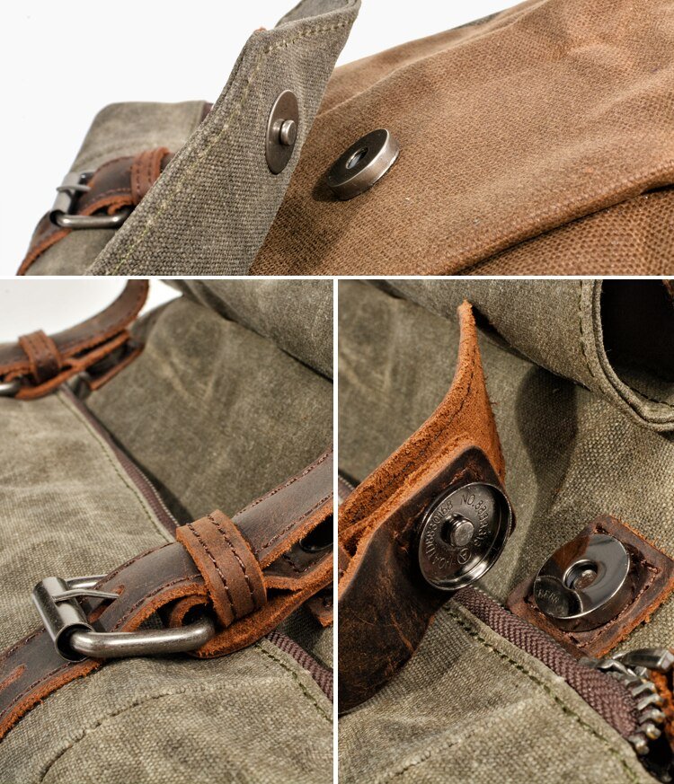 Vintage Rucksack Herren aus Canvas & Leder – Modell Bastian