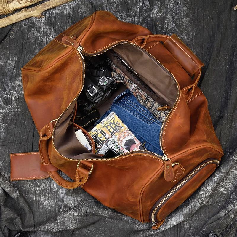 Weekender Leder – Vintage Reisetasche aus echtem Rindsleder