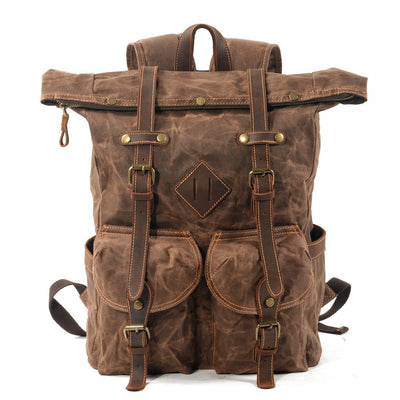 Canvas Hipster Backpack 25L aus Canvas & Leder – Boho Vintage Rucksack KREUZBERG
