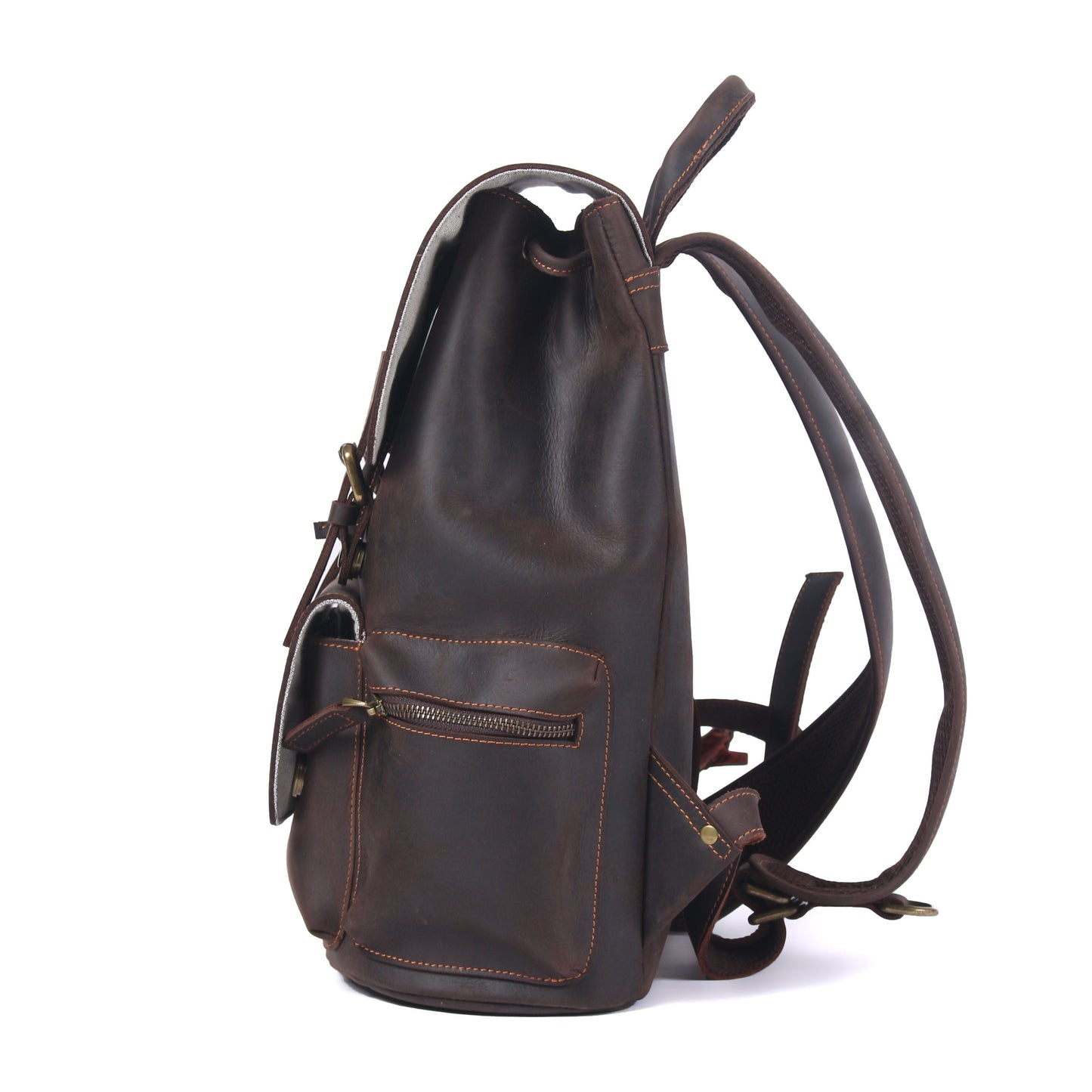 Leder Turnbeutel Rucksack 14L Darven – Vintage Backpack aus Echtleder