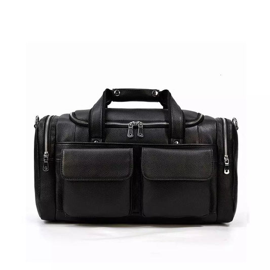 Schwarze Leder-Reisetasche 23L – Vintage