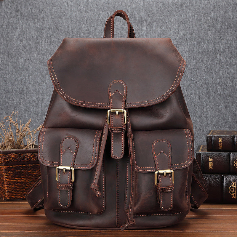 Leder Schulranzen Rucksack 16L Oklair – Vintage Satchel aus Leder