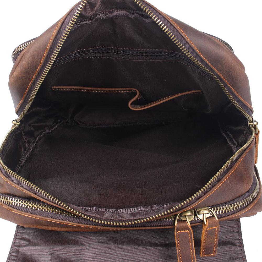Brown Leather Rucksack BJORVIK 18L – Vintage Lederrucksack Unisex