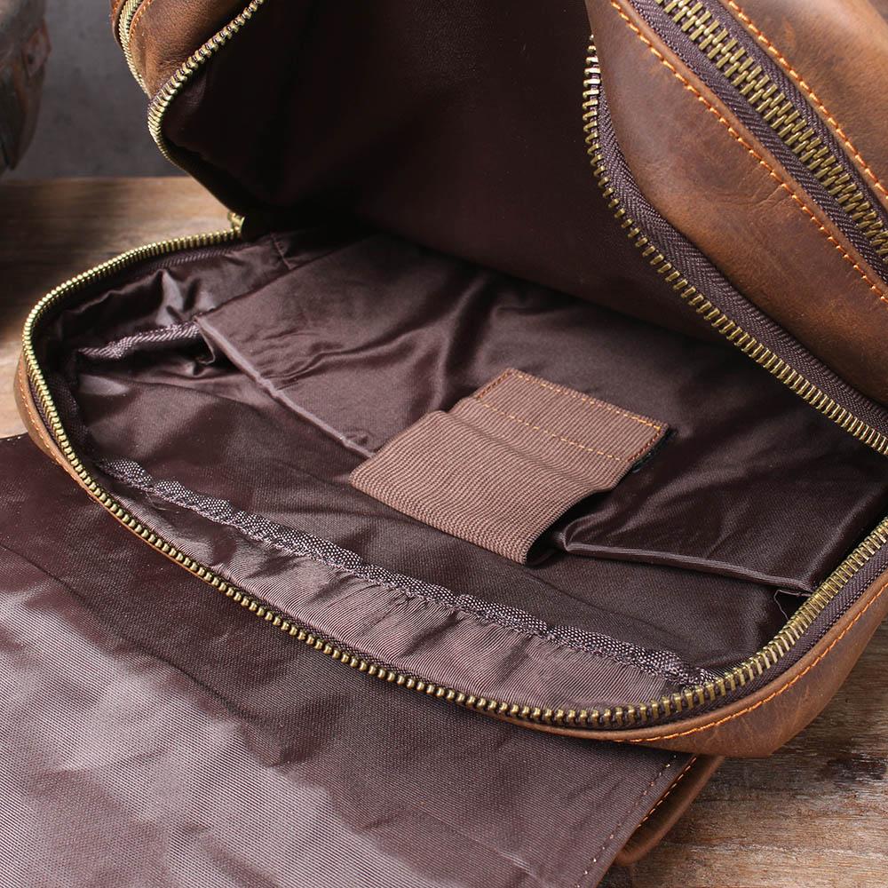 Brown Leather Rucksack BJORVIK 18L – Vintage Lederrucksack Unisex