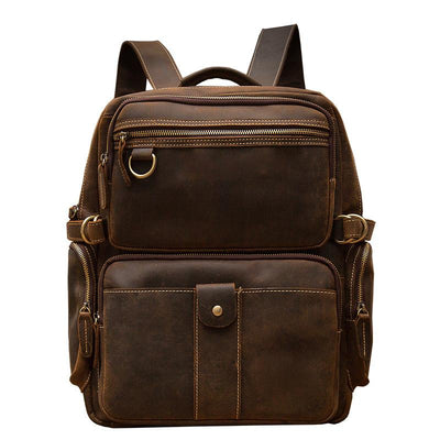 Brauner Lederrucksack im Vintage-Stil – Robust & Zeitlos 20L