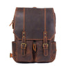 Brown Leather Rucksack BJORVIK 18L – Vintage Lederrucksack Unisex