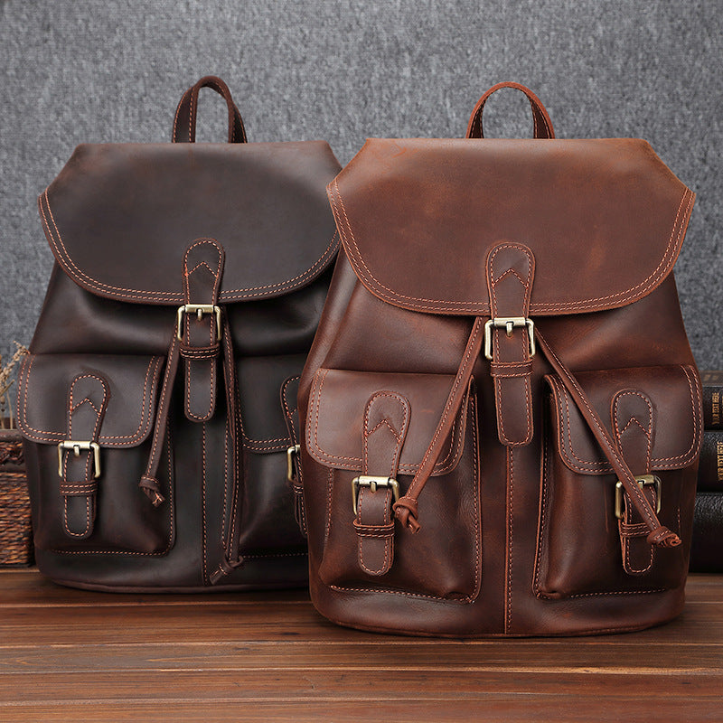 Leder Schulranzen Rucksack 16L Oklair – Vintage Satchel aus Leder