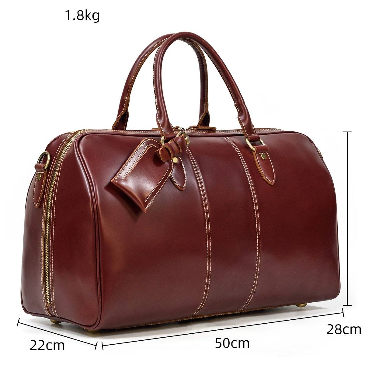 Leather Weekender Bag – Vintage 35L Weekender für Stilreisen