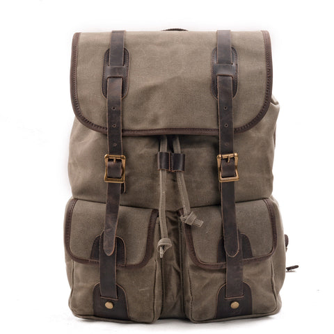 Canvas Travel Rucksack 16L aus Canvas & Leder – Vintage Reiserucksack PRAIRIE