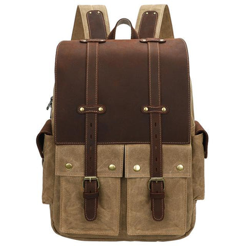 Kamerarucksack – Vintage DSLR-Rucksack aus Canvas & Leder 25L