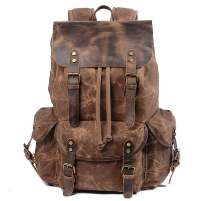 Vintage Rucksack Herren aus Canvas & Leder – Retro & Robust 23L