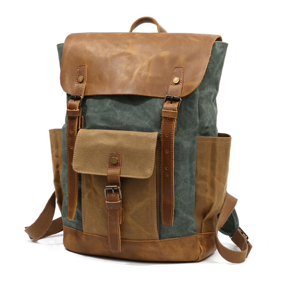 Retro Rucksack Schweden – Vintage Canvas Rucksack mit Laptopfach 18L