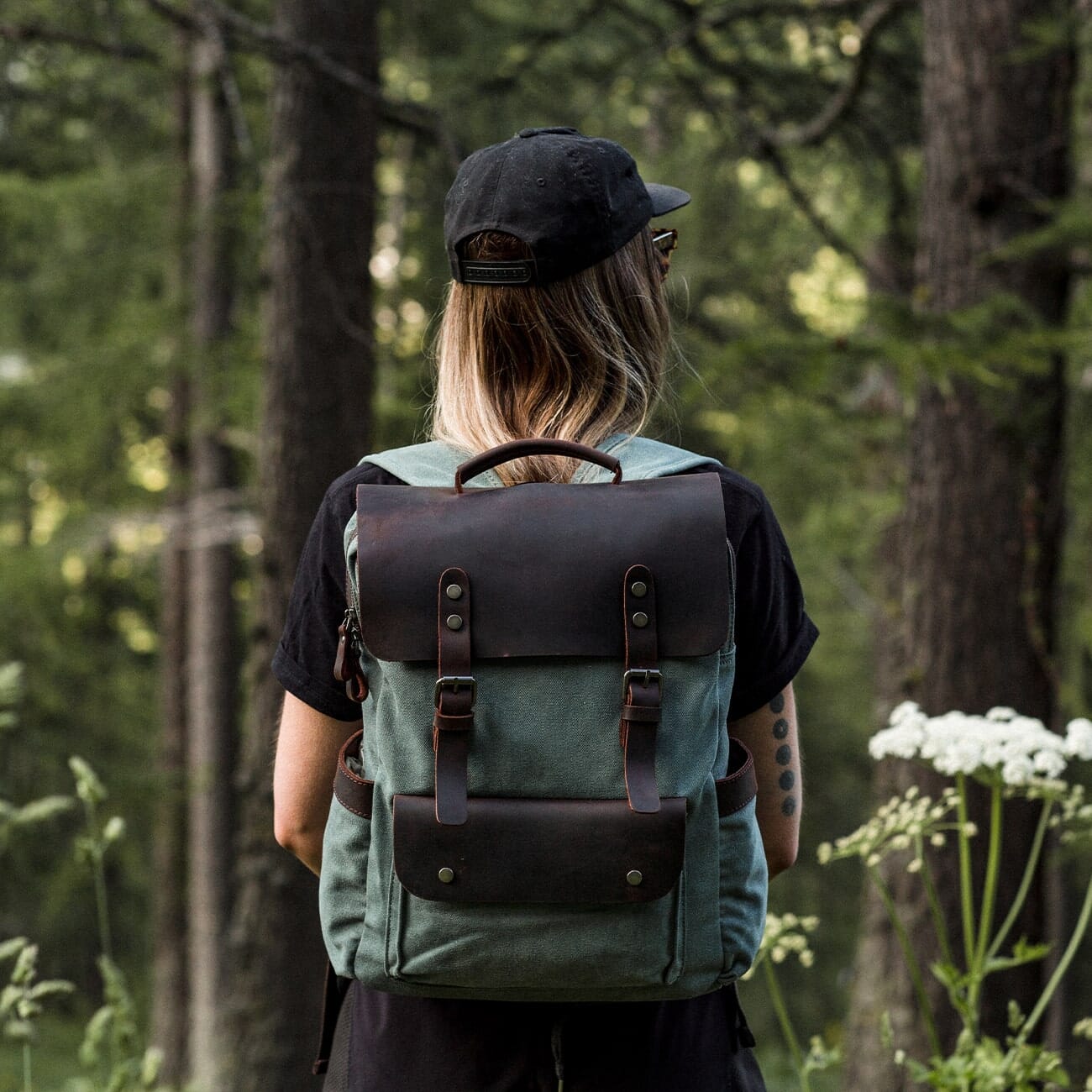 Canvas Tasche Norwegen – Vintage Rucksack für Laptop & Reisen 16L